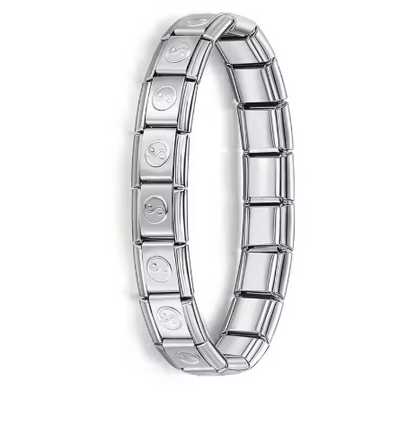Italienisches Elastik-Armband – 9 mm Edelstahl Charm Bracelet für Damen | Modischer Stretch-Bangle | Zeyra® | Versand aus DE