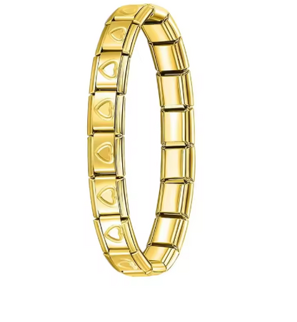 Italienisches Elastik-Armband – 9 mm Edelstahl Charm Bracelet für Damen | Modischer Stretch-Bangle | Zeyra® | Versand aus DE