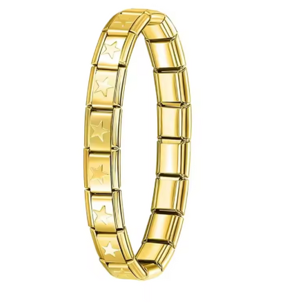 Italienisches Elastik-Armband – 9 mm Edelstahl Charm Bracelet für Damen | Modischer Stretch-Bangle | Zeyra® | Versand aus DE
