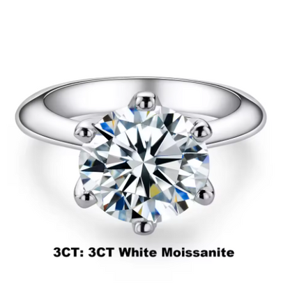 AnuJewel Moissanite Verlobungsring – 1ct / 2ct / 3ct / 5ct D-Farbe VVS1 | 925 Sterling Silber & 18K vergoldet | Zeyra® | Versand aus DE