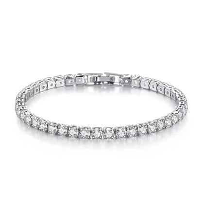 925 Sterling Silber Tennisarmband – Damenarmband mit Zirkonia, 4mm Breite, 16–20cm | Zeyra | Versand aus D