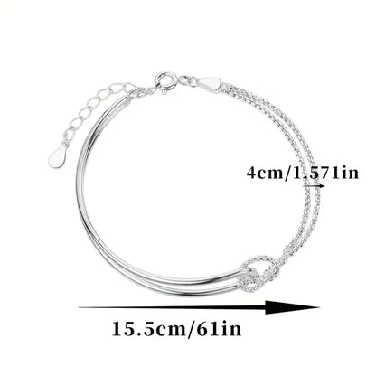 925 Sterling Silber Armband Damen – Minimalistisches Geometrisches Design, Elegant & Exquisit | Zeyra | Versand aus D