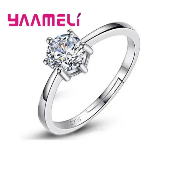 Zeyra® Sterling Silver Crystal Ring – 925 Silber | Feiner Verlobungsring für Damen | Österreichischer Kristall | Geschenkidee & Hochzeitsring