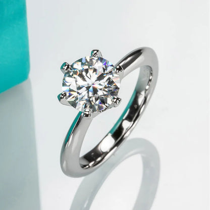 925 Sterling Silber Verlobungsring Damen – Zirkonia 1–3ct, klassischer Solitär | Hochzeit & Geschenk | Zeyra | Versand aus D