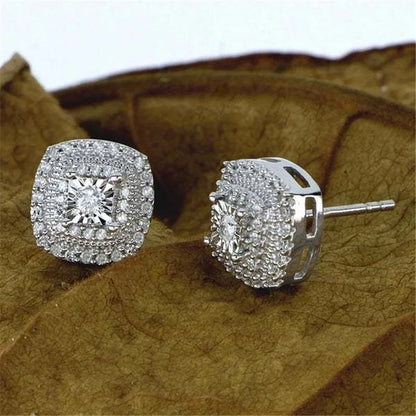 925 Sterling Silber Ohrstecker – Princess Cut Zirkonia, quadratisches Design | Damen | Zeyra | Versand aus D