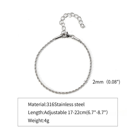 Edelstahlarmband Silber – Verstellbares Twist Chain Design für Herren & Damen | Hip-Hop Schmuck | Zeyra | Versand aus DE