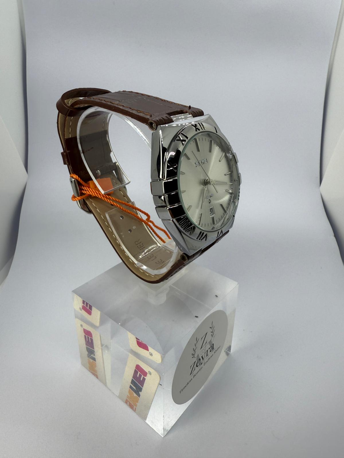 Zeyra NoirImperial – Bi-Color Edelstahl-Armbanduhr mit römischen Ziffern & Datumsanzeige | Dunkles Zifferblatt | Quarzwerk | Versand aus DE