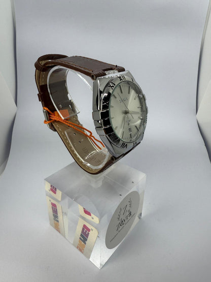 Zeyra NoirImperial – Bi-Color Edelstahl-Armbanduhr mit römischen Ziffern & Datumsanzeige | Dunkles Zifferblatt | Quarzwerk | Versand aus DE