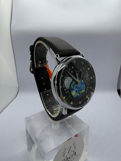 Zeyra CelestiaNova – Kosmos-Armbanduhr mit Planetendesign & Edelstahl-Meshband | Künstlerisches Zifferblatt | Quarzwerk | Versand aus DE