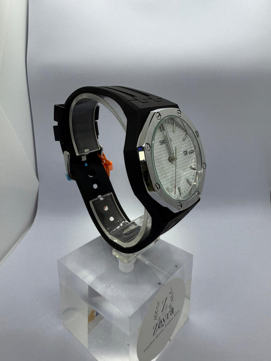 Zeyra OctaSport – Sportliche Quarz-Armbanduhr mit Kautschukband & Oktagon-Design | Verschiedene Farben | Datumsanzeige | Versand aus DE