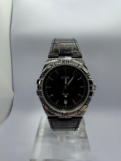 Zeyra NoirImperial – Bi-Color Edelstahl-Armbanduhr mit römischen Ziffern & Datumsanzeige | Dunkles Zifferblatt | Quarzwerk | Versand aus DE