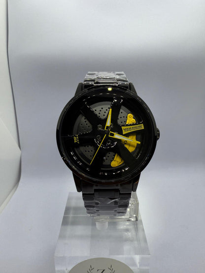 Zeyra TurboWheel – Racing-Armbanduhr im Felgendesign | Edelstahlband | Neon-/Gelb-Varianten | Quarzwerk | Versand aus DE
