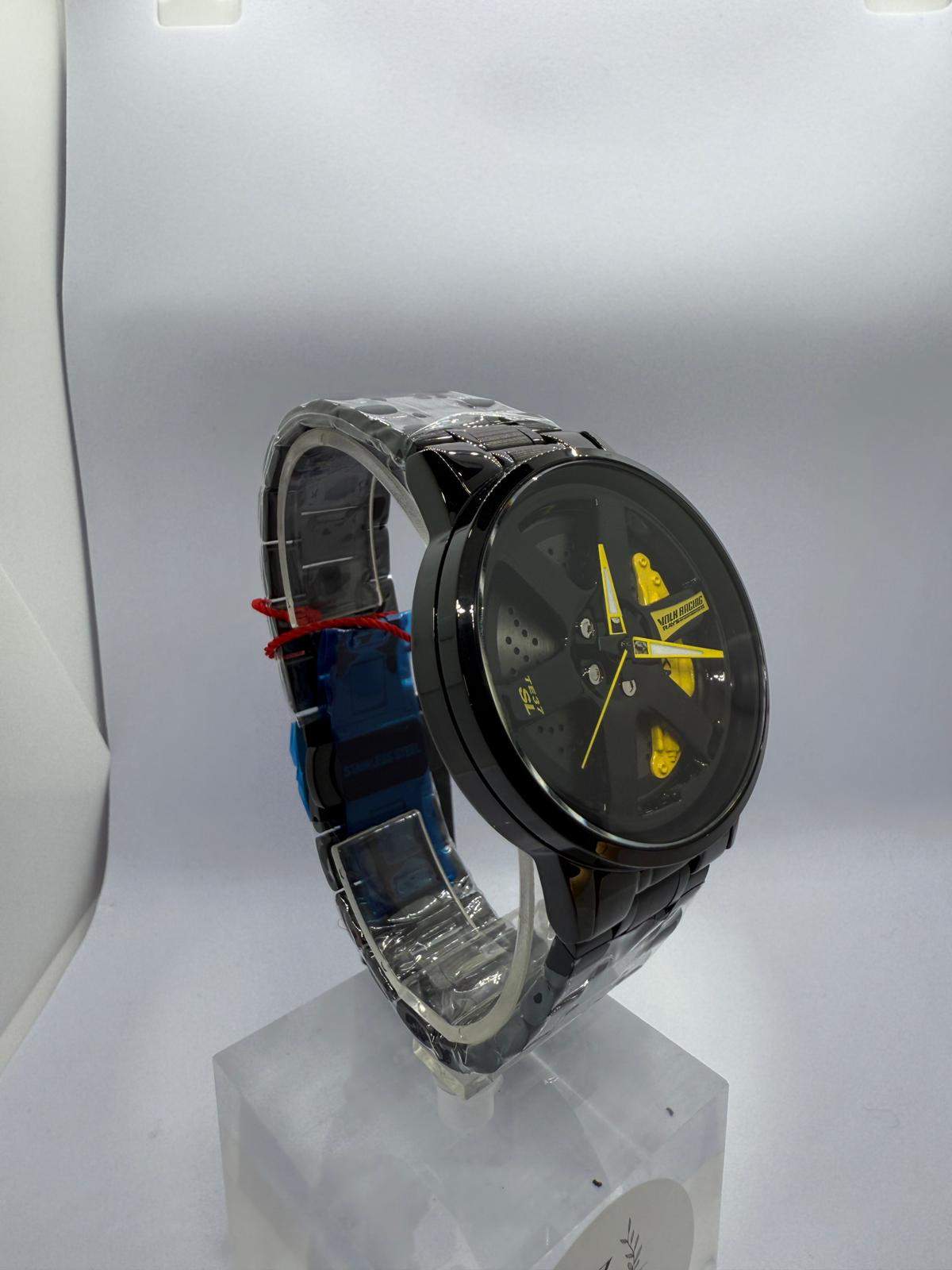 Zeyra TurboWheel – Racing-Armbanduhr im Felgendesign | Edelstahlband | Neon-/Gelb-Varianten | Quarzwerk | Versand aus DE