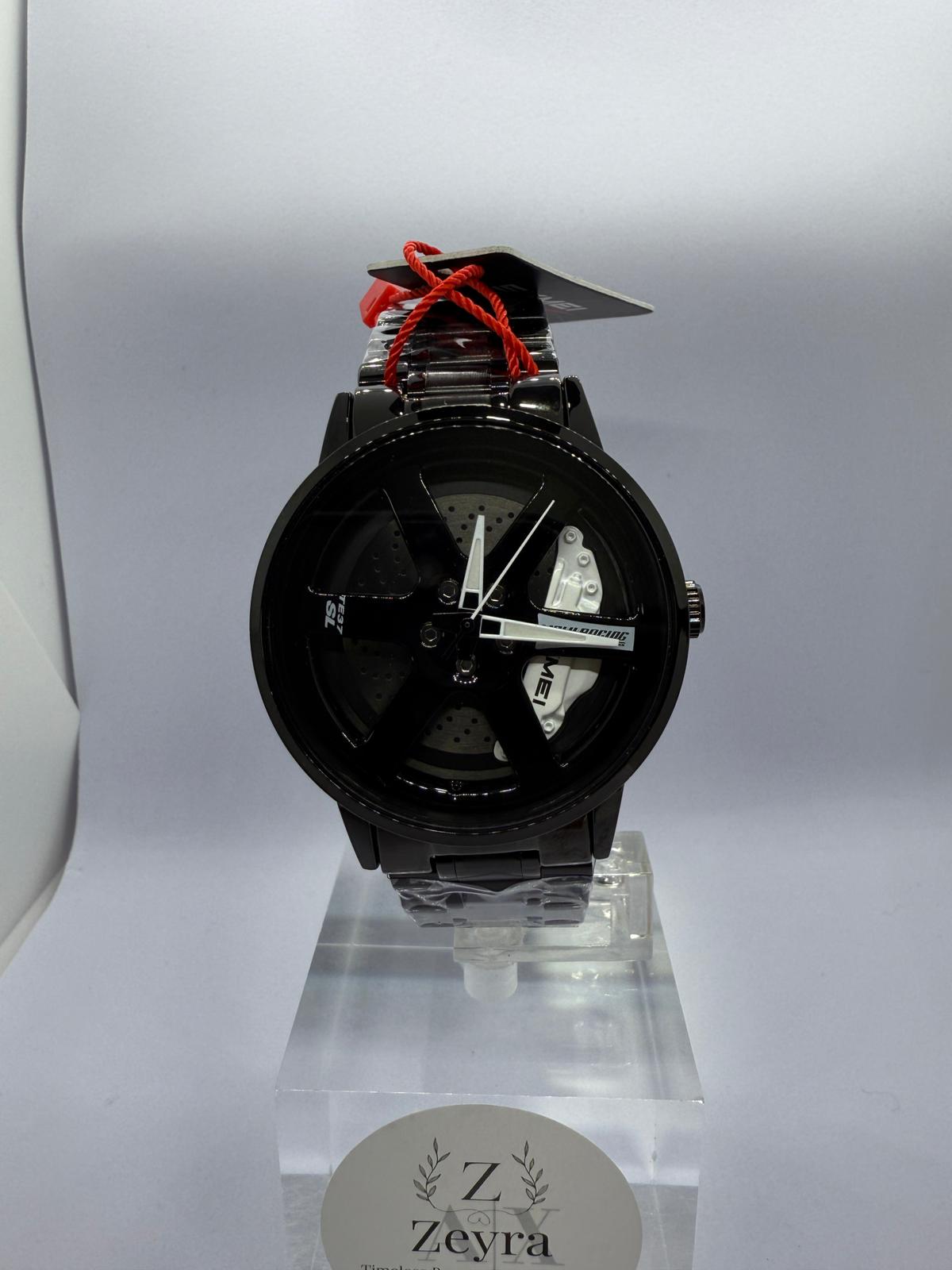 Zeyra TurboWheel – Racing-Armbanduhr im Felgendesign | Edelstahlband | Neon-/Gelb-Varianten | Quarzwerk | Versand aus DE