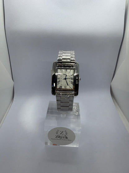 Zeyra Classic Roman – Rechteckige Quarz-Armbanduhr in Roségold | Edelstahlarmband | Versand aus Deutschland