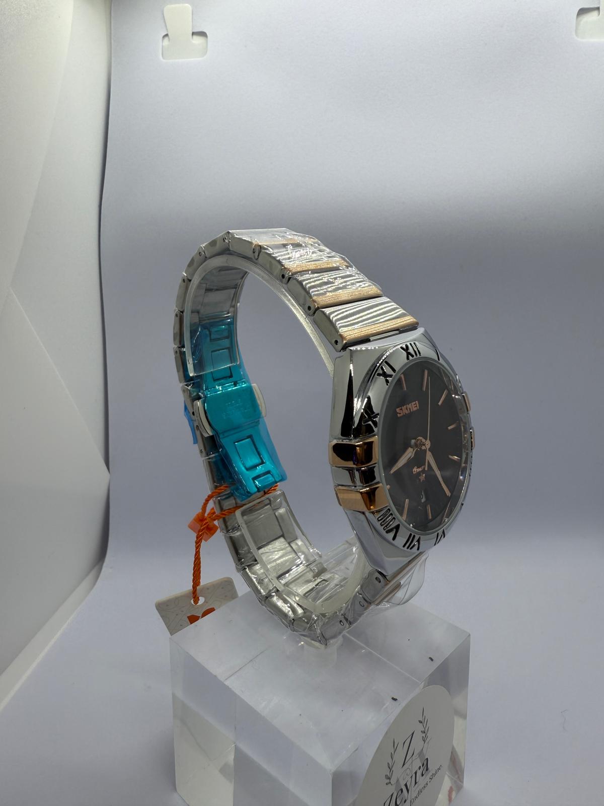 Zeyra AurumLine – Edelstahl-Armbanduhr mit Datum & römischen Ziffern | Silber & Bi-Color Optionen | Quarzwerk | Versand aus DE
