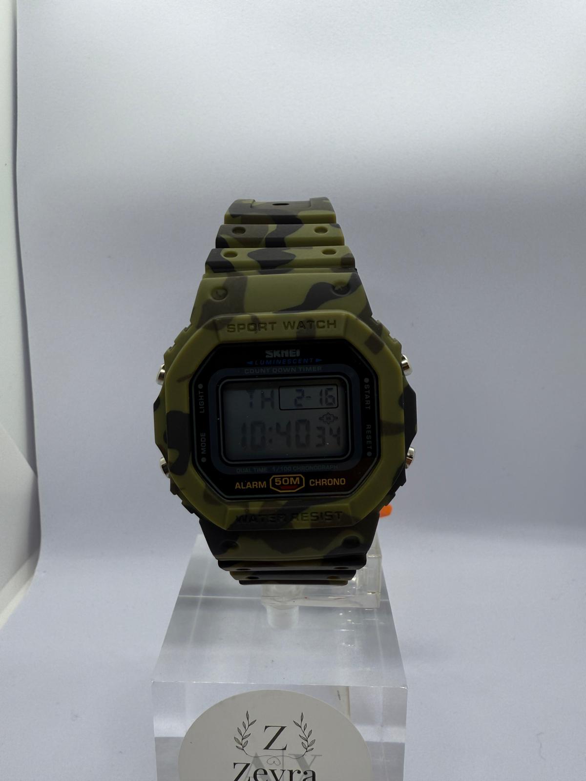 Zeyra ShadowTact – Digitale Tactical-Uhr im Camouflage-Design | 50M Wasserdicht | Alarm & Chrono | Robust & Outdoor-tauglich | Versand aus DE