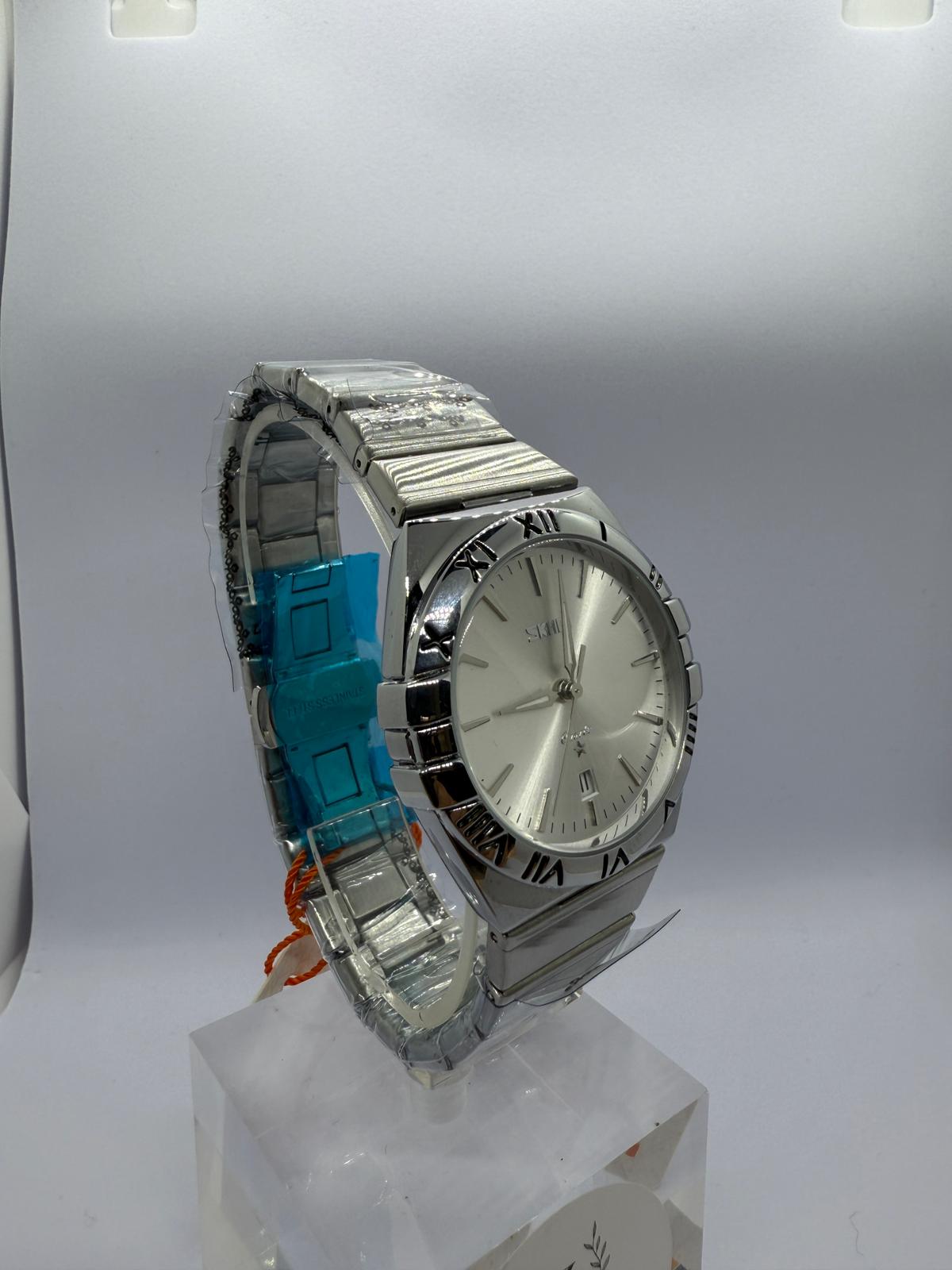 Zeyra NoirImperial – Bi-Color Edelstahl-Armbanduhr mit römischen Ziffern & Datumsanzeige | Dunkles Zifferblatt | Quarzwerk | Versand aus DE