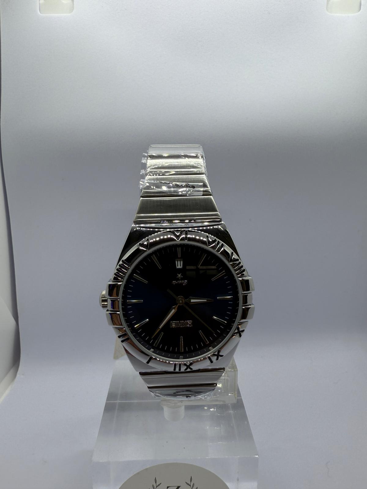 Zeyra NoirImperial – Bi-Color Edelstahl-Armbanduhr mit römischen Ziffern & Datumsanzeige | Dunkles Zifferblatt | Quarzwerk | Versand aus DE