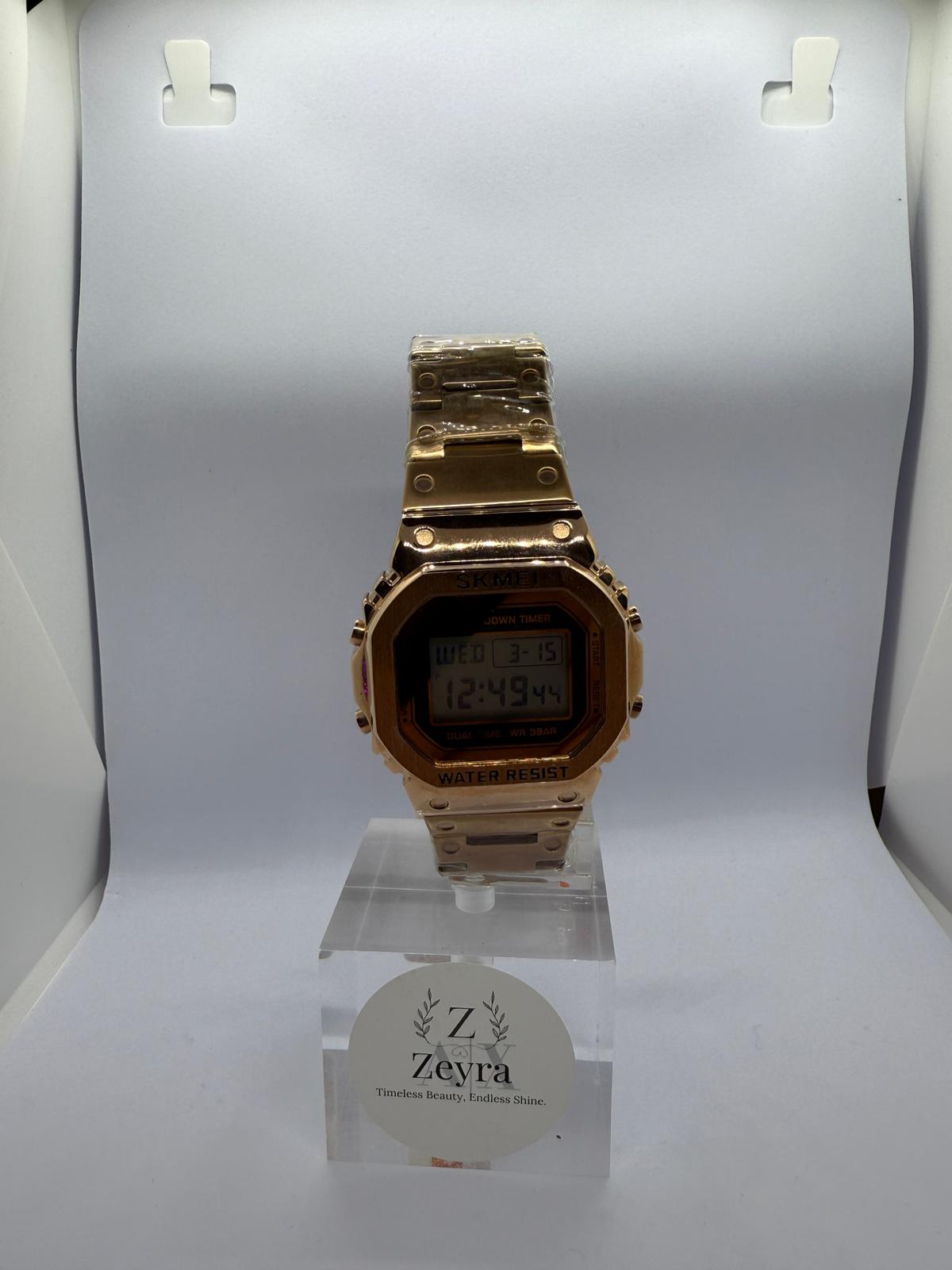 Zeyra Steel Retro – Unisex Digitaluhr mit Metallarmband | Zeyra | Versand aus DE