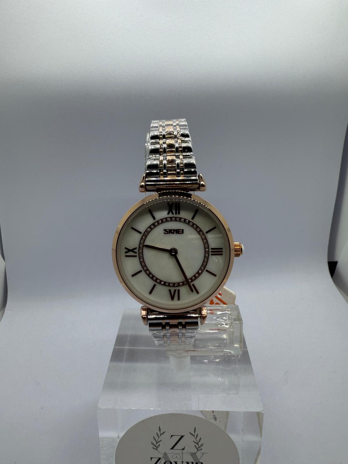 Zeyra Roman Pearl – Damen Quarz Uhr mit Zweiton-Edelstahlarmband | Zeyra | Versand aus DE