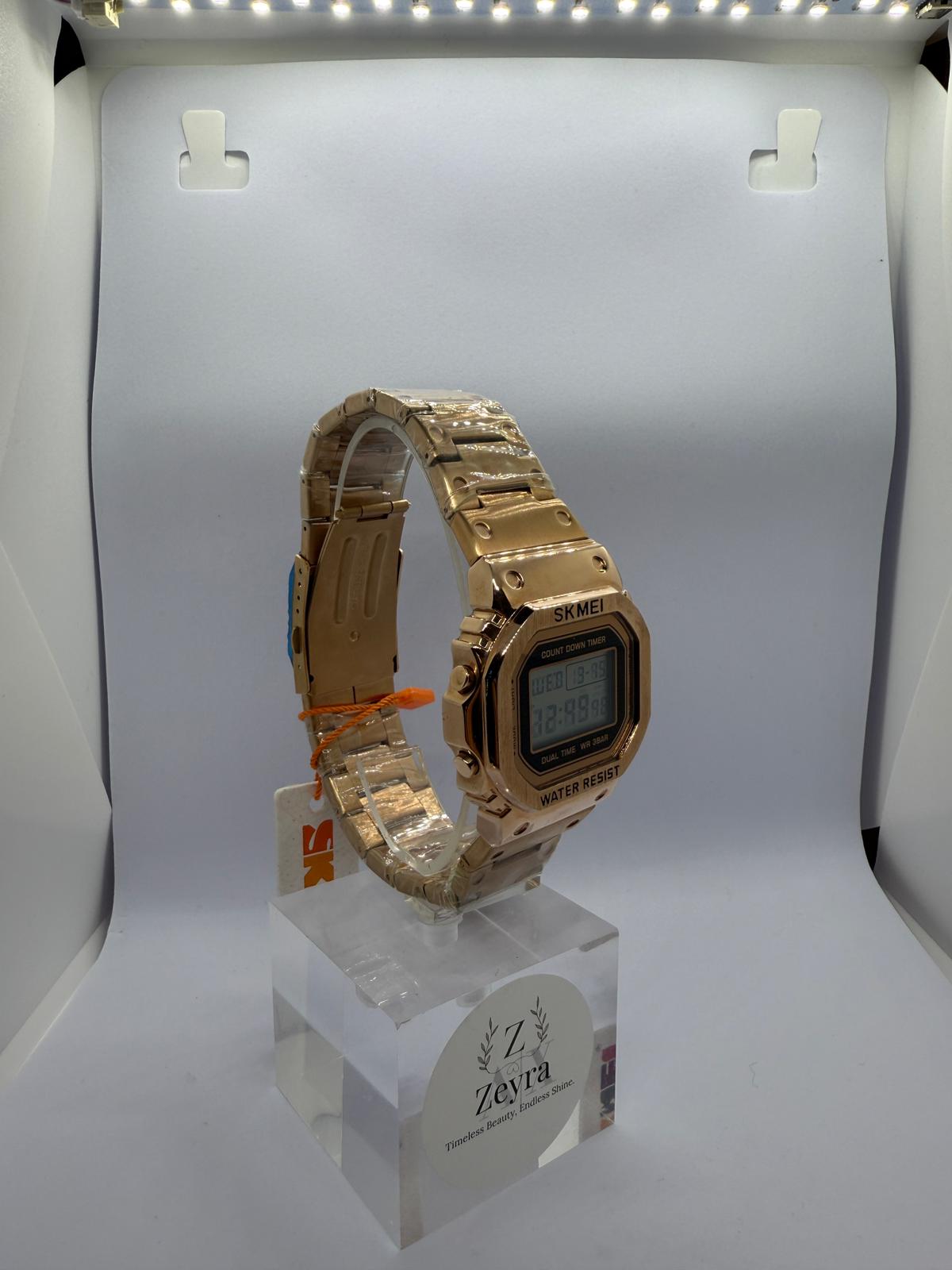 Zeyra Steel Retro – Unisex Digitaluhr mit Metallarmband | Zeyra | Versand aus DE